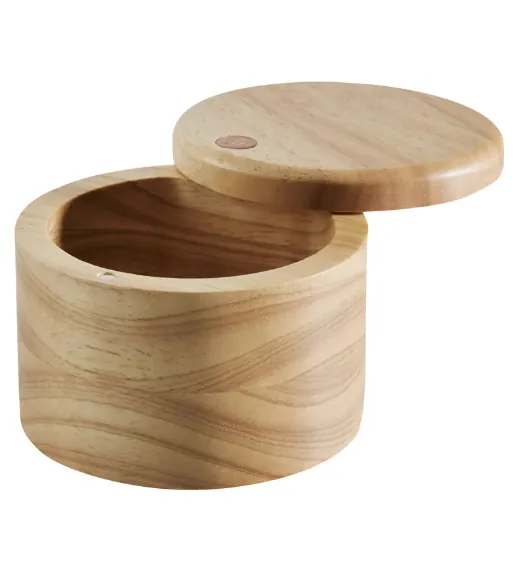 Natural Wood Salt Box with Lid